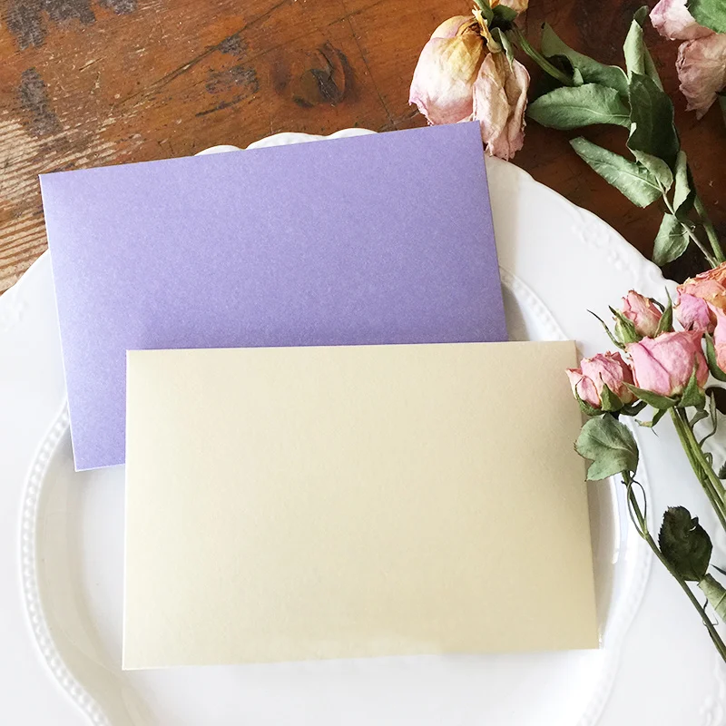 10 pçs/lote Ouro Stamping Envelopes Criativas Bonito Macaron Cor Envelope Envelope Do Convite Do Casamento de Papel Kawaii