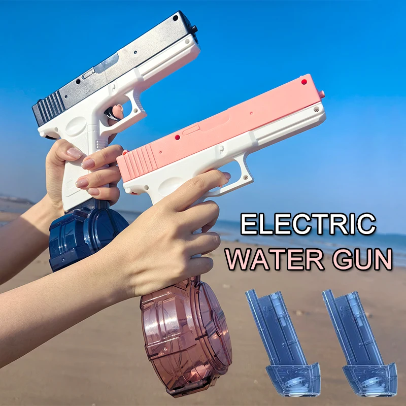 Pistola ad acqua elettrica Giocattoli Scoppia Pistole giocattolo per bambini ad alta pressione Forte carica Energia Acqua Spruzzo d'acqua automatico