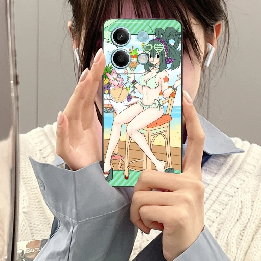 Held Tsuyu Asui Froppy Handy hülle für Xiaomi Redmi Note 13 12 11 10 9 8 7 6 s eine Pro Lite plus 5g schwarze Handy hülle