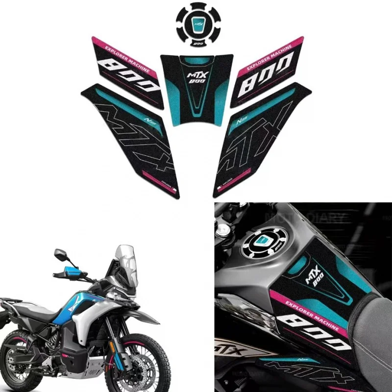 Motorcycle Non-Slip Side Sticker Fuel Tank Sticker Protector Traction Pad Cover Decoration Sets For CFMOTO 800MT-X 800mt-X 2024