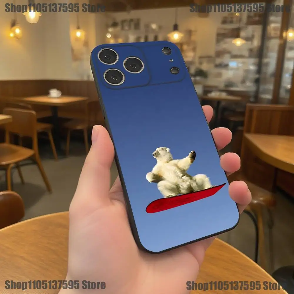 Skiing Snow Snowboard Ski Phone Case For iPhone 17,16,15,14,13,12,11,Pro,XS,Max,XR,Plus,E,SE4,Mini Black Soft Cover