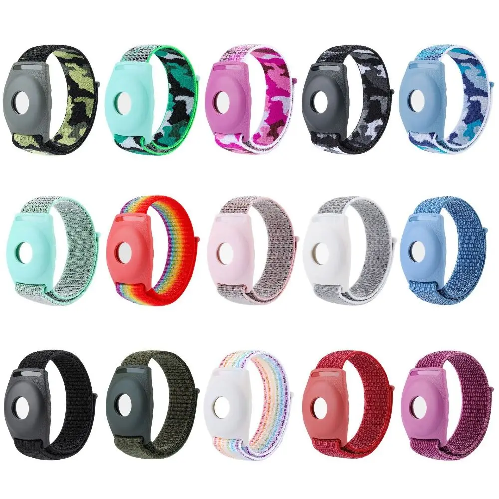 Replacement Nylon Kids Wristband Anti-Scratch Adjustable Wrist Strap Bracelet Anti-Lost for Apple AirTag