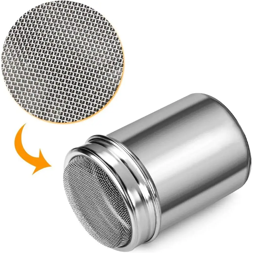 6-Ounce Double Pack Stainless Steel Sugar and Cinnamon Shakers for Coffee Bar