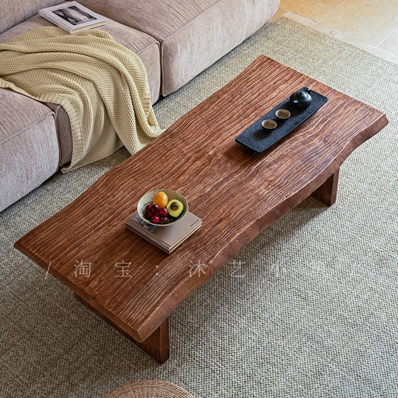 

Japanese Wabi-Sabi Style Solid Wood Coffee Tables Nordic Creative B&B Living Room Tea Table Hotel Designer Home Furniture FYCT