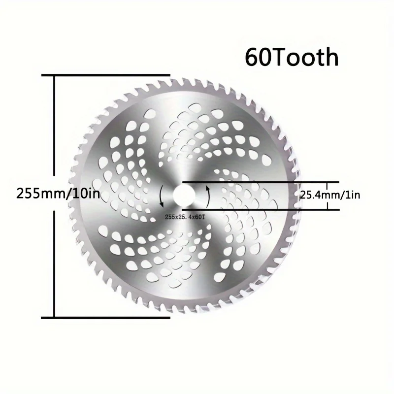 Imagem -06 - Lusqi-lâmina do Cortador da Escova para Cortar a Grama Aparador do Gramado Liga Redonda 60 Dentes 1pc