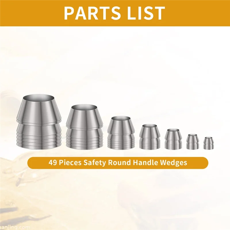 【Hot Selling】35 Pieces Safe Round Handle Wedges, Conical Mauls Handle Wedge Kit For Sledge Handle