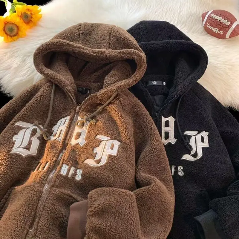 

Мужская зимняя толстовка с капюшоном Thiened Fce Oversize American Sle Jaet Stand Fit Long Sve Верхняя одежда для подростков и молодежи...