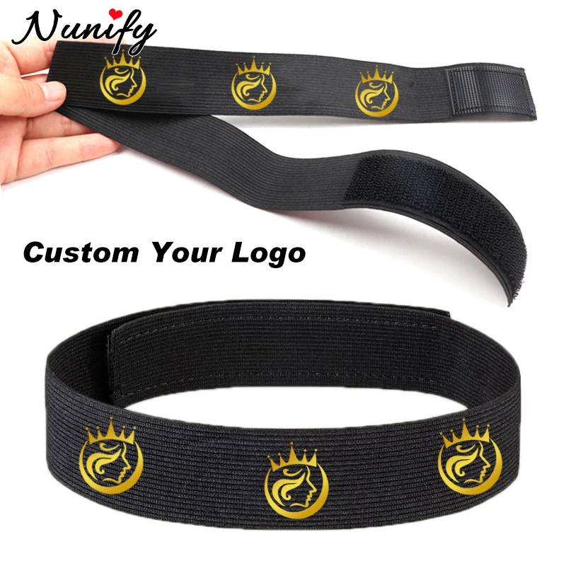 

Customize Lace Melting Band Adjustable Elastic Band With Logo 10Pcs Edge Melt Band For Wig Glueless Headband 2.5/3/4cm Hair Band