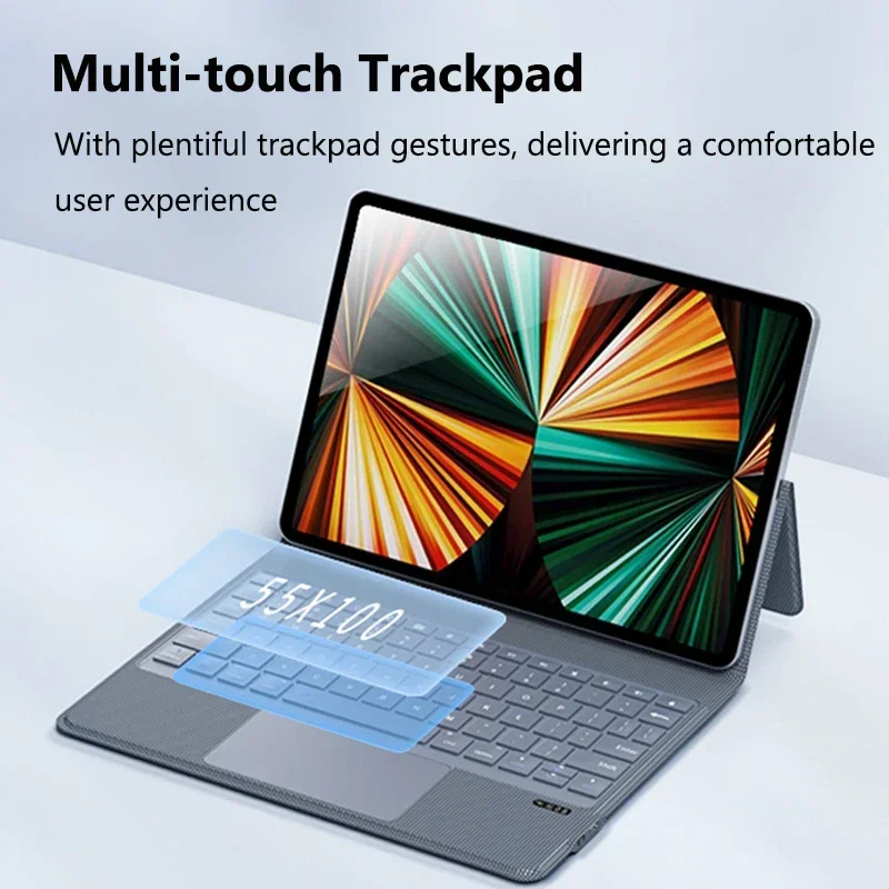 Imagem -02 - Teclado Trackpad sem Fio Mágico Caixa Magnética Tampa do Teclado para Apple Ipad Pro 12.9 Air112024 2023 2023 2023 Air4 10.9 Air 5