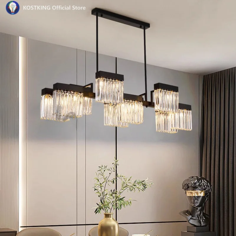 

Modern Home Decoration Crystal Chandelier Stair Pendant Lamp Living Room Pendant Lights Interior Lighting