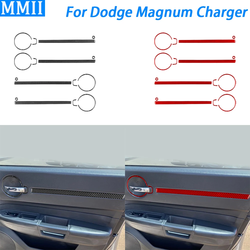 

For Dodge Magnum Charger 2008-2010 Carbon Fiber Inner Door Panel Set Trim Strips Car Interior Decoration Accessories Sticker