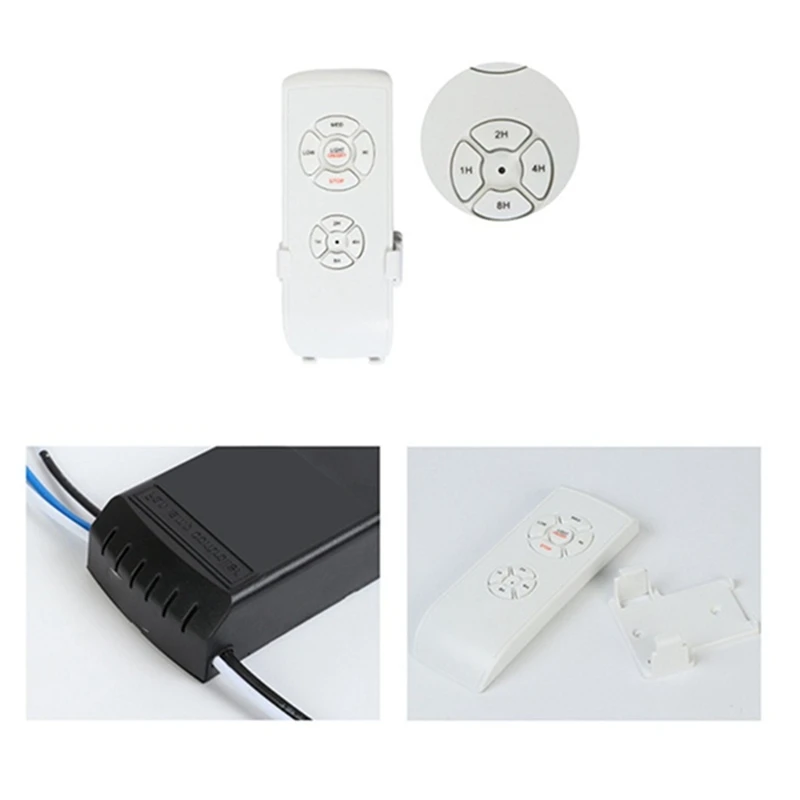 Ceiling Fan Remote Control Kit, Black-White PC Ceiling Fans Light Remote, Speed, Light & Timing Wireless Control