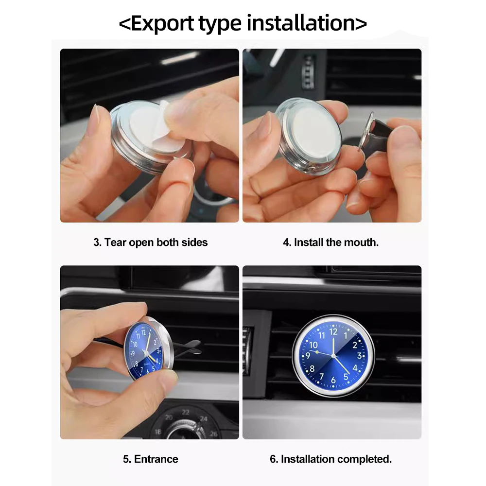 Car Clock Luminous Mini Automobiles Internal Stick-On Digital Watch Mechanics Quartz Clocks Auto Ornament Car Accessories Gifts