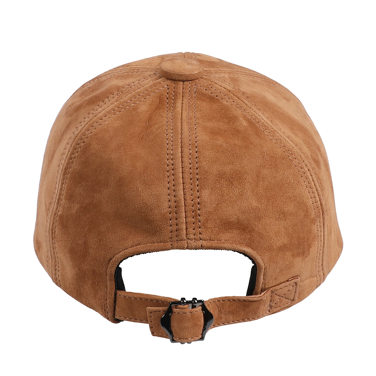 BOONJOVIA Unisex Genuine Suede Leather Baseball Caps for Mens Womens-Adjustable Buckle Back Real Leather Hats