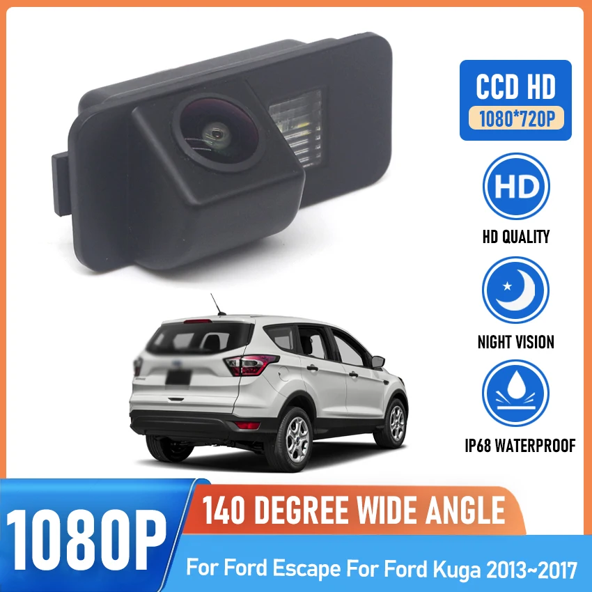 

Камера заднего вида CCD HD Fisheye для Ford Escape, Ford Kuga 2013-2017, с функцией ночного видения и монитором для парковки