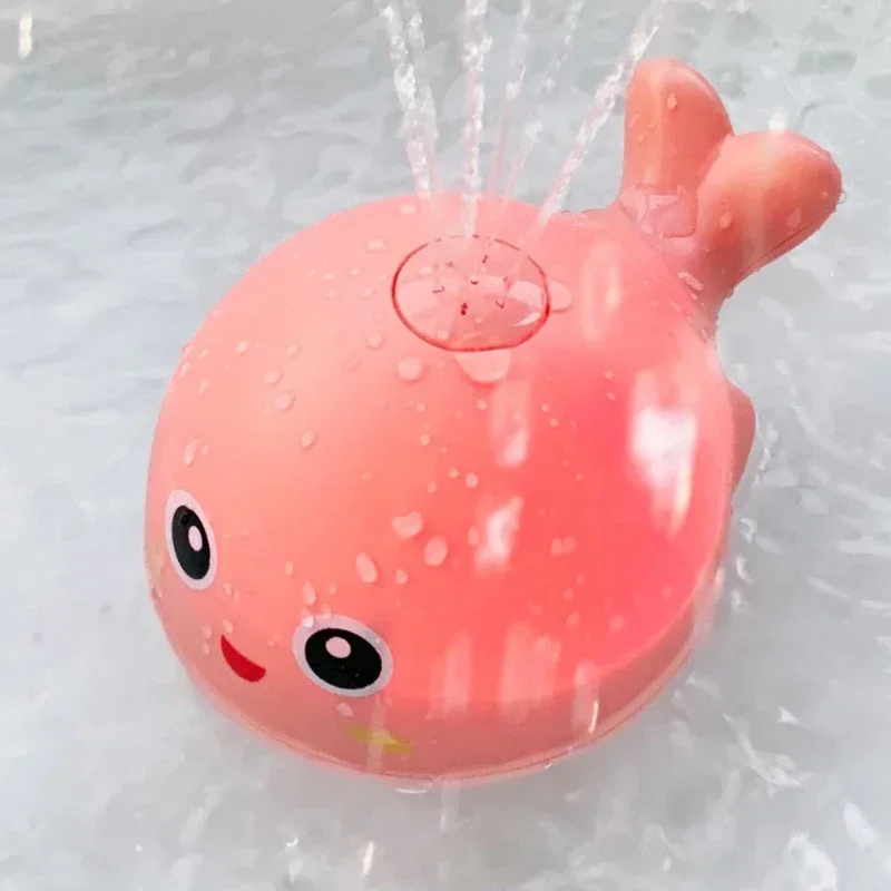 Balle de bain baleine électrique avec lumière LED et musique, jouets de bain pour bébé, pulvérisation d'eau, jouets de douche pour enfants, jouet de baignoire