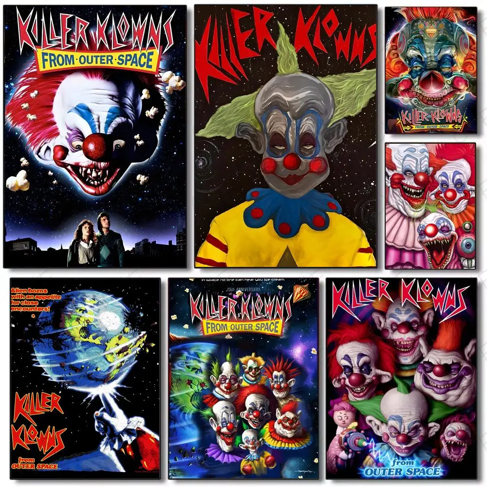 movie horror K-Killer Klowns From Outer S-Space Poster Poster Painting Wall Art Mural for Living Room Home Decor and Gifts