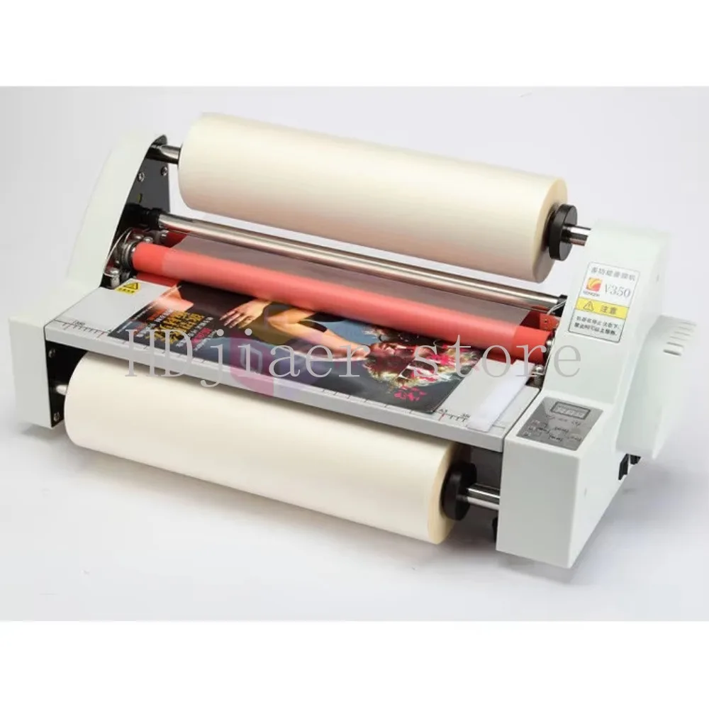 

13" V350 Laminating Machine – Four-Roller Cold/Hot Laminator with Temperature Control (110V/220V)