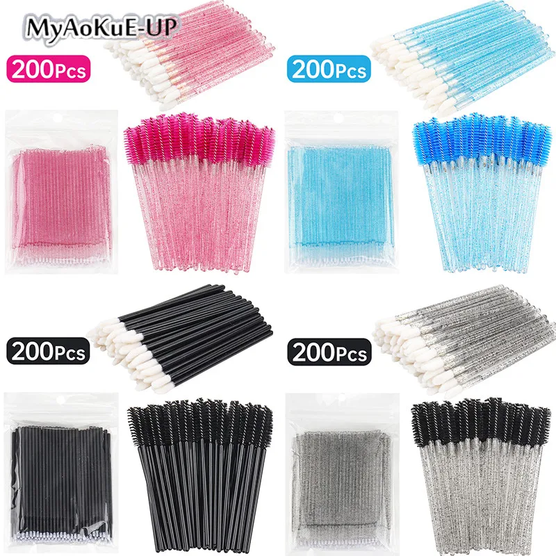 200pcs Eyelash Extension Makeup Brush Set Lash Lifting Micro Brushes Cotton Swab Disposable Lipstick Mascara Wands Applicator