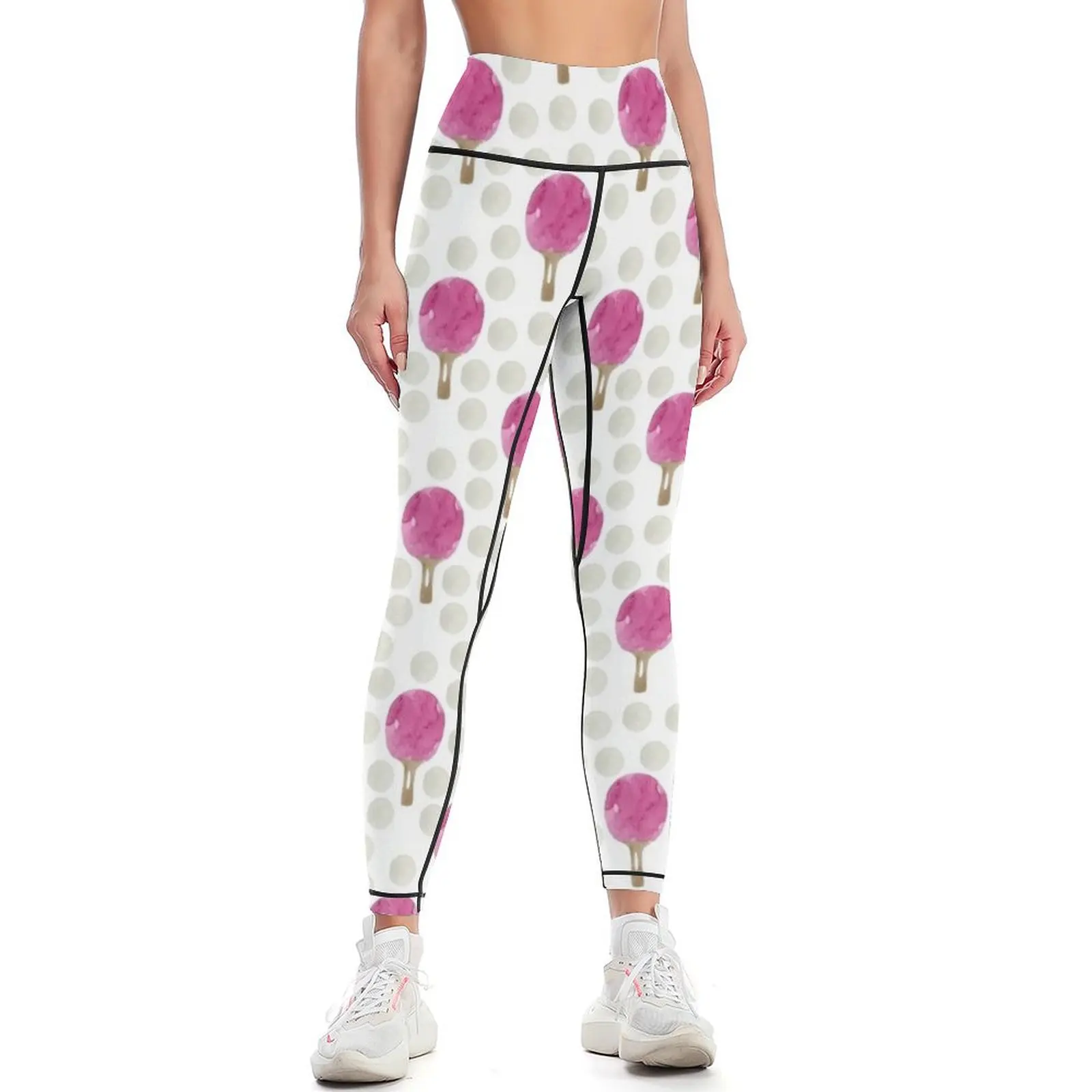 Leggings de raquete aquarela ping-pong para mulheres, calças de jogging, ginásio Sportswear, desgaste ativo esportivo feminino