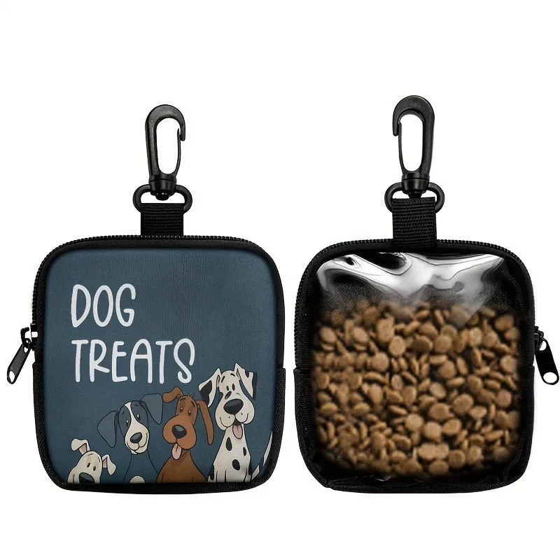1 Pc Pet Snack Bag Cartoon Printed Portable Dog Training Bag Suitable For Dog Walks Outdoor Training Multifunctional Reward Bag