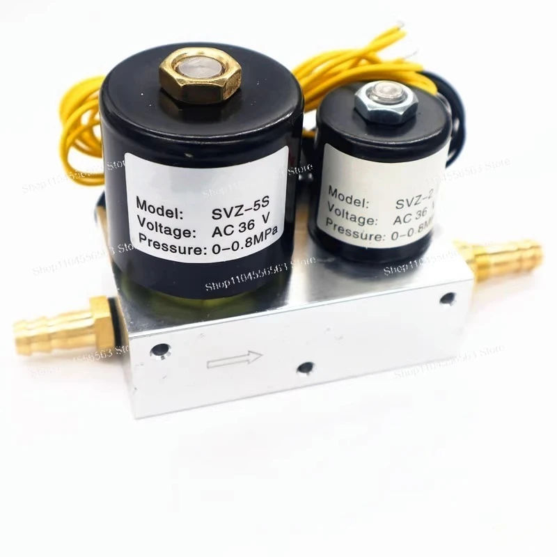 Dual Air Valve for Cutting Machine AC36V DC24V, Large & Small Port Pneumatic Valve