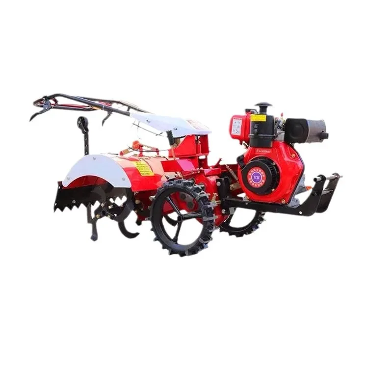 

diesel micro-tiller, multi-functional orchard loosening lawn mower, hand-held self-propelled four-wheel drive rotary tiller