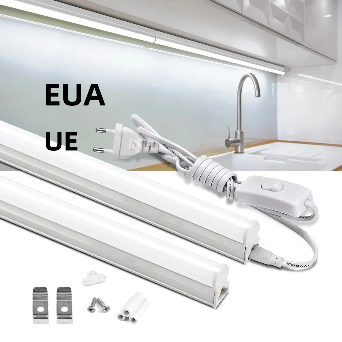 Tubo de luz led t5 de 30cm, renderização de cor alta, tipo tandem, lâmpada de barra ac220v 110v smd 2835 para armário de cozinha, guarda-roupa, mesa de quarto