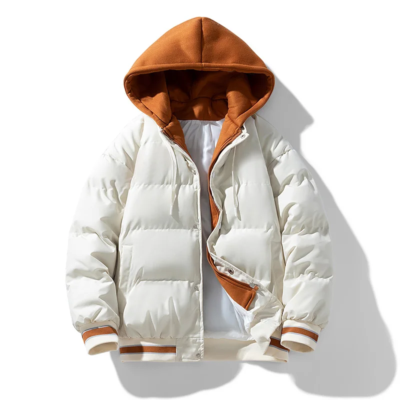 Mens Streetwear Hip Hop Parka Clothes Male Hooded Puffer Jackets Coat Men Hooded Thick Warm Colorful Bubble Coat Winter