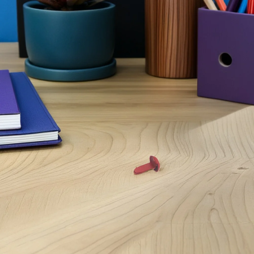 100Pcs Mini Random Color Two-Legged Horn Nails Split Design Scrapbooking Paper Craft Stamping DIY Kids Handmade