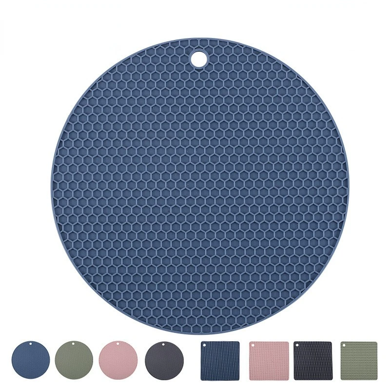 Kitchen Silicone Pot Mat Heat-Resistant Placemat Non-slip Table Mat Honeycomb Pad Leakproof Coaster Tableware Drying Pot Mat