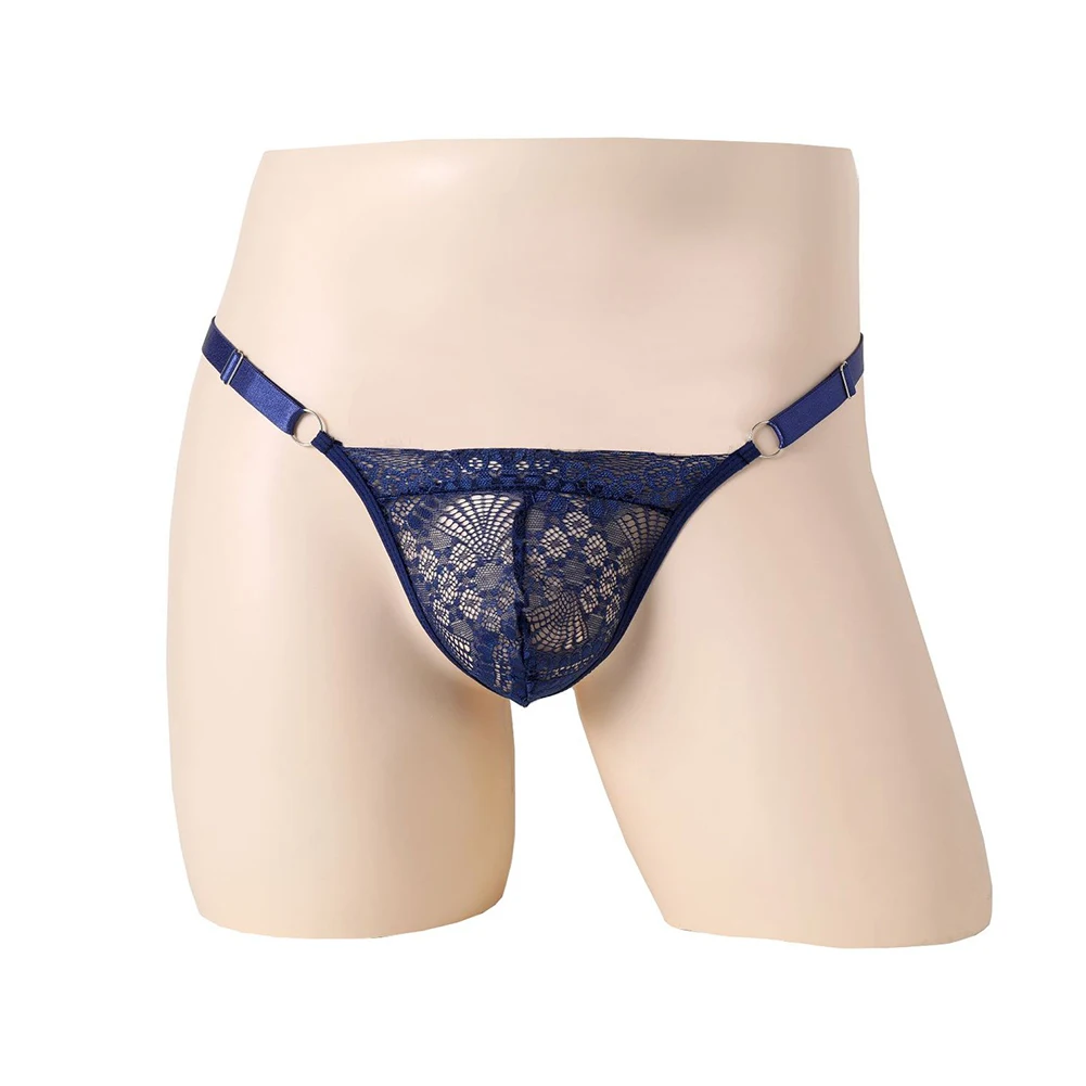 

Men Sexy G-String Briefs Thong Hollow Erotic Lingerie Lace Underwear Bikini See Through Underpants Breathable Ultra Thin Panties