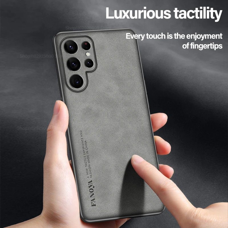 S25 S24 ウルトラプラスケース高級シープスキンレザーケースサムスンギャラクシー S25 S24 S23 S 25 ウルトラプラス S25Ultra 男性バックカバー