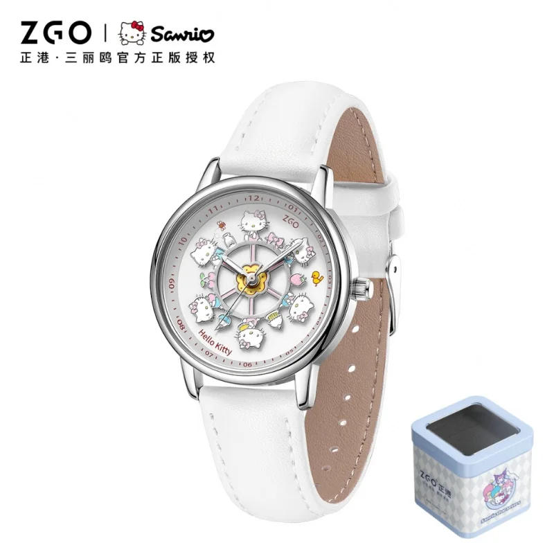 ZGO × Hello Kitty Sanrio Ladies Wrist Watch Quartz Watch Design-Oriented Dial Student Waterproof Watch Birthday Gift 2121