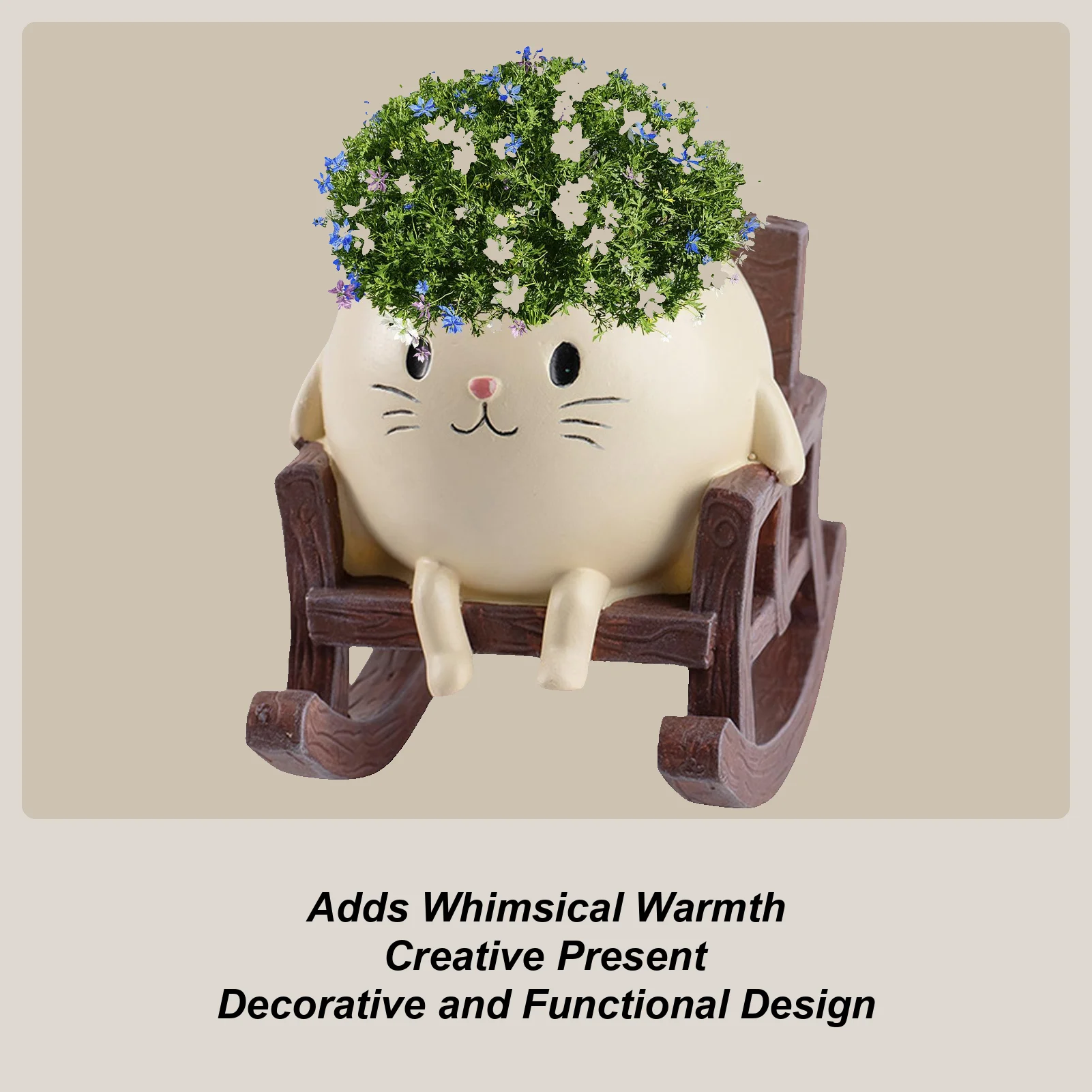 

Качающийся горшок для лица, кресло-качалка для кошек, смоляные уличные цветочные горшки, очаровательные контейнеры для растений для подоконника, открытый балкон