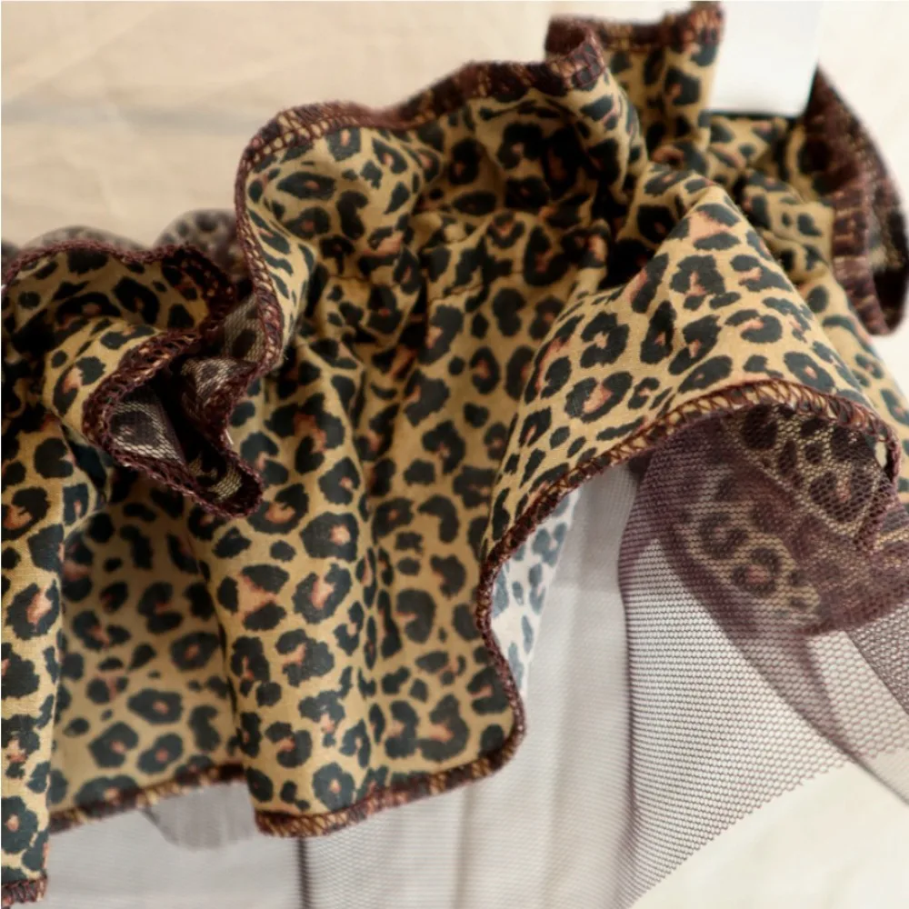 الهيب هوب ليوبارد طباعة وشاح الورك تنورة الحلو شبكة تكدرت حافة حزام Y2K قميص موسع طبقة وتتسابق حزام