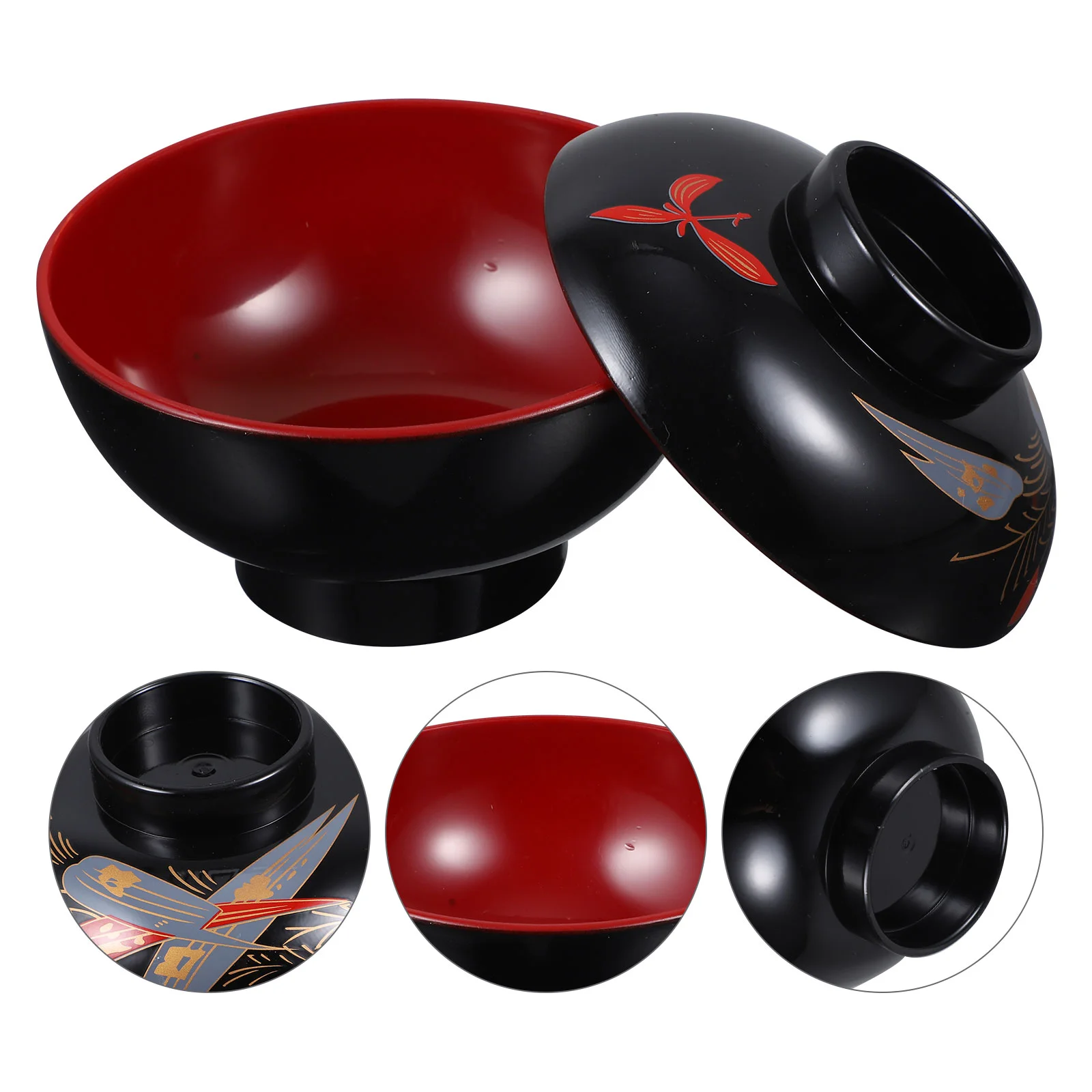 

Ramen Bowl Japanese Restaurant Soup Container Hand-Pulled Noodle Food Service Kitchen Rice Lidded Small