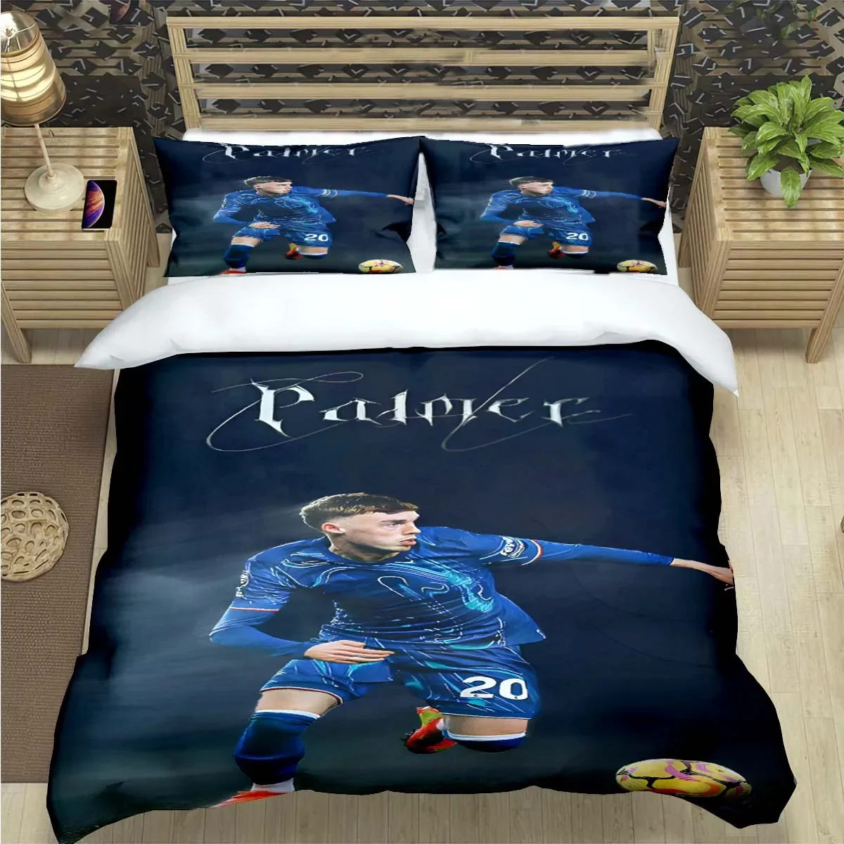 Famous U.K. Football Stars C-Cole P-Palmer Print Bedding Set Duvet Cover Comforter Bed  Youth Kid Girl Boy Luxury Birthday Gift