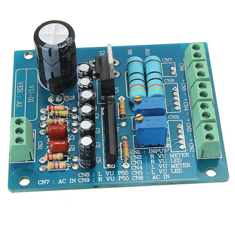 NEW Dual Stereo VU Meter Driver Board Amplifier DB Audio Level AC 12V Input Backlit