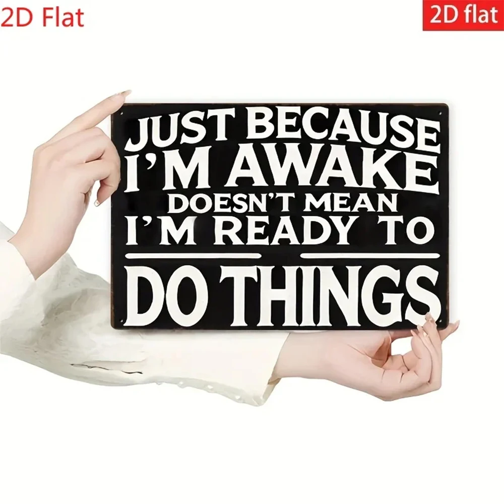 A Rectangular Iron Decorative Plaque for Wall Art, Featuring the Humorous Phrase 