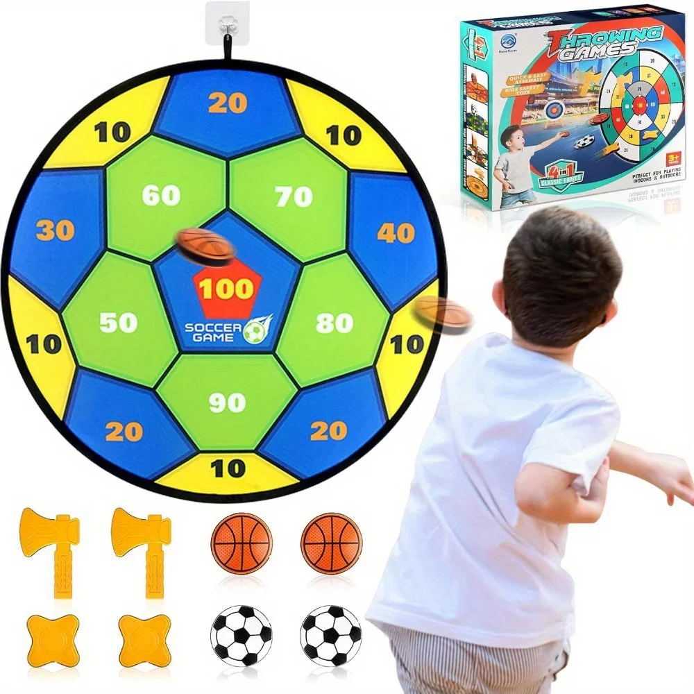 

Большая доска для дартса 4 в 1, забавные игрушки для вечеринок в помещении и на открытом воздухе, подарки на день рождения для мальчиков и девочек 3-12 лет