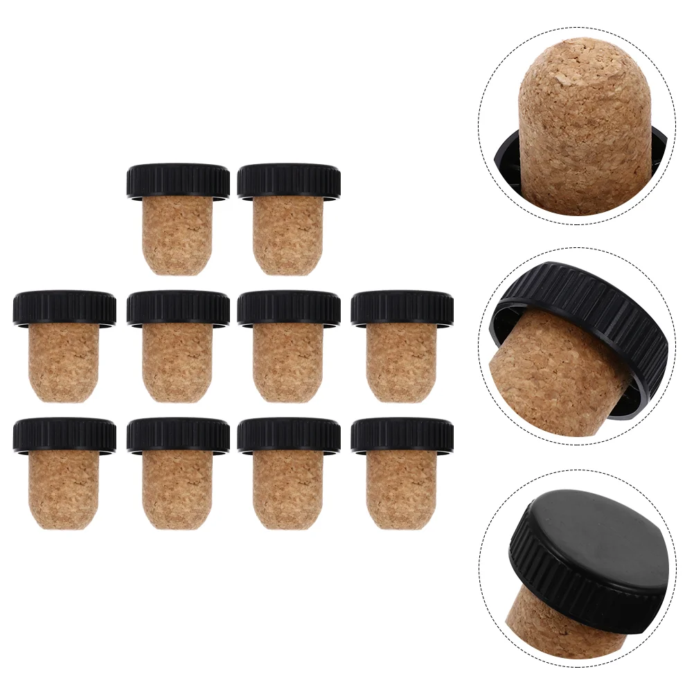 10 Pcs Accessories Cork Stopper Bottle Caps for Crafts Plastic Wear-resistant