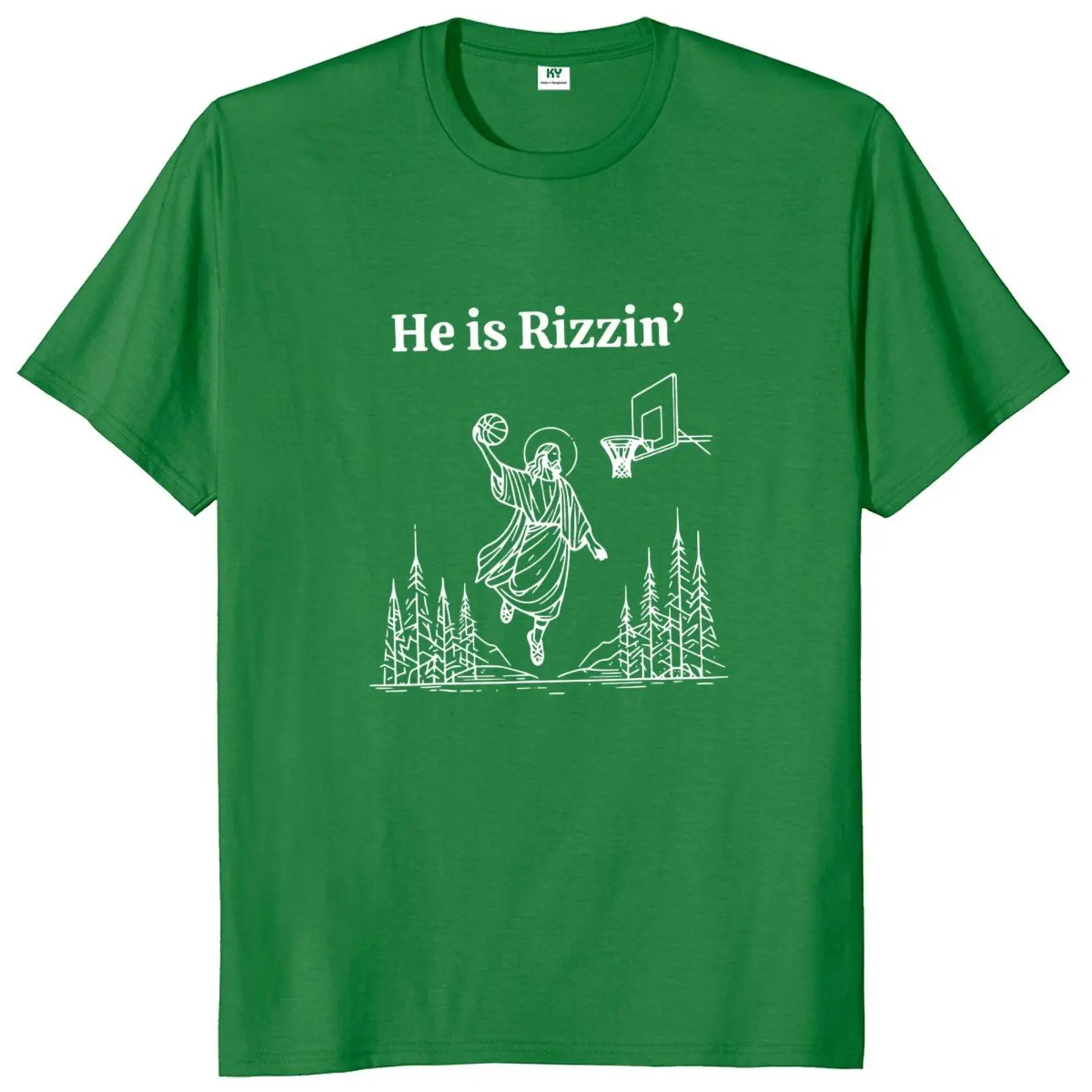 Camiseta divertida con estampado cristiano para hombre y mujer, camisa con estampado "He Is Rizzin", 100% algodón, suave, Unisex, talla europea