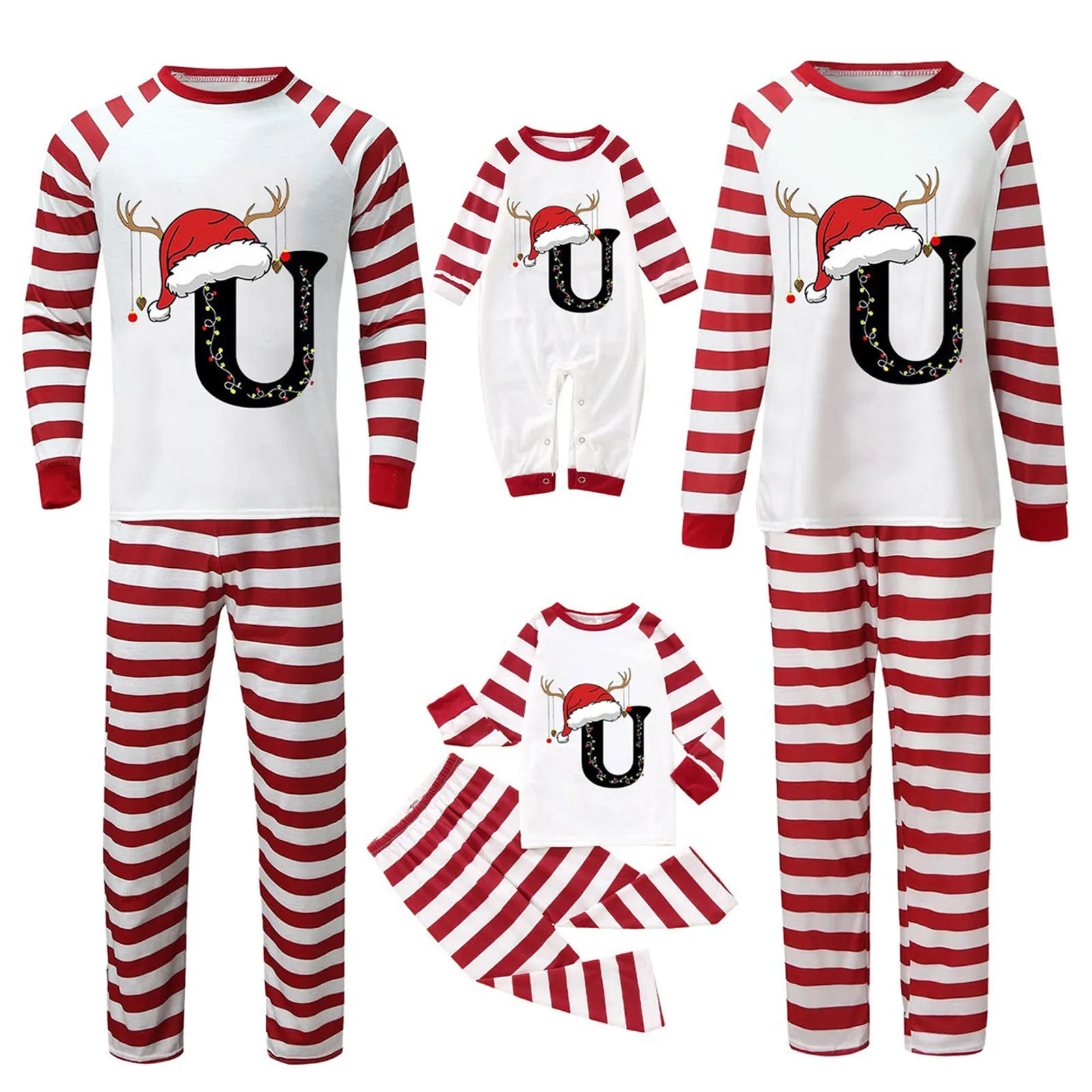 

Christmas Suit Men Daddy Alphabet Printed Cute Funny Blouse Tops And Pants Family Clothes Holiday Fashion Matching Home Pajamas