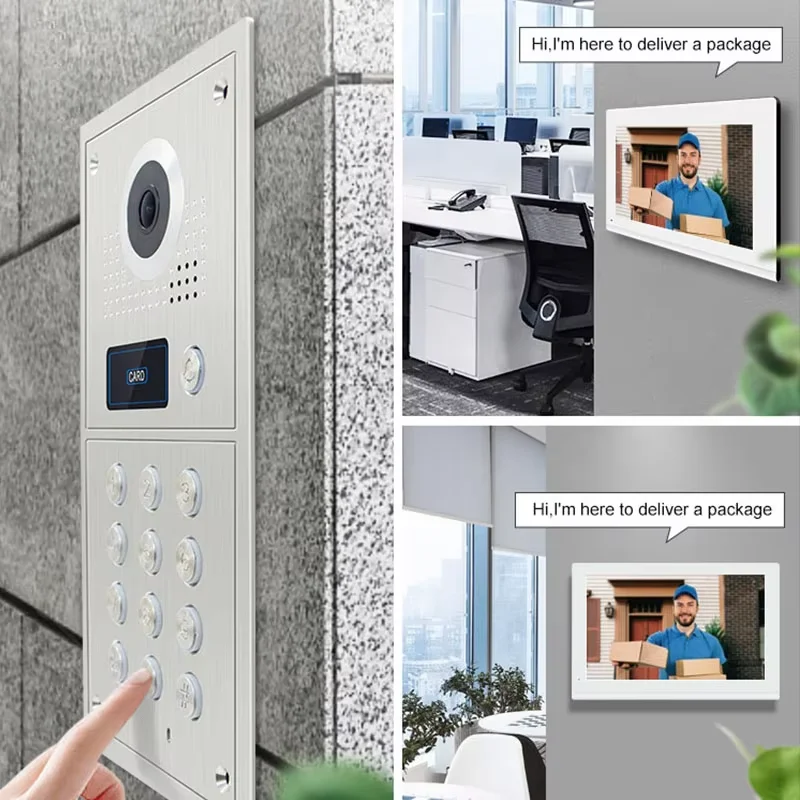 Home Use Stainless Steel Video Door Phone 10 Inch TFT LCD Screen 1080p Resolution Night Vision Camera Unlock System 18-Month