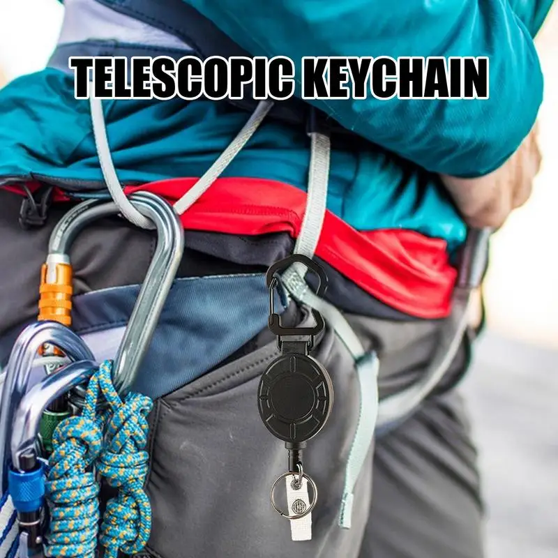 Belt Key Holder Convenient Keychain Clip For Easy Access Retractable Steel Wire Keyrings & Keychains With Extended Design For