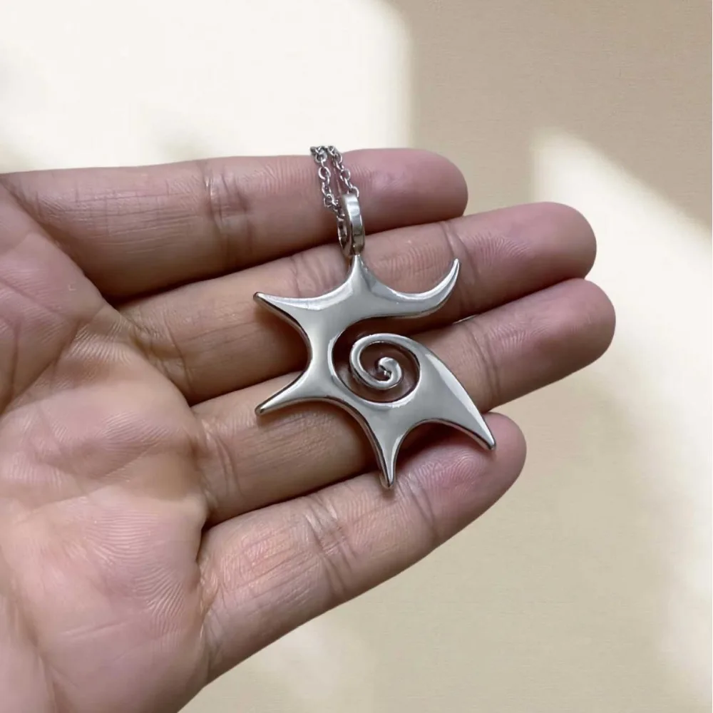 Bohemia Retro Gold Color Geometry Vortex Sun Pendant Necklace for Women Men Personality Temperament Collar Chain Jewelry Gifts