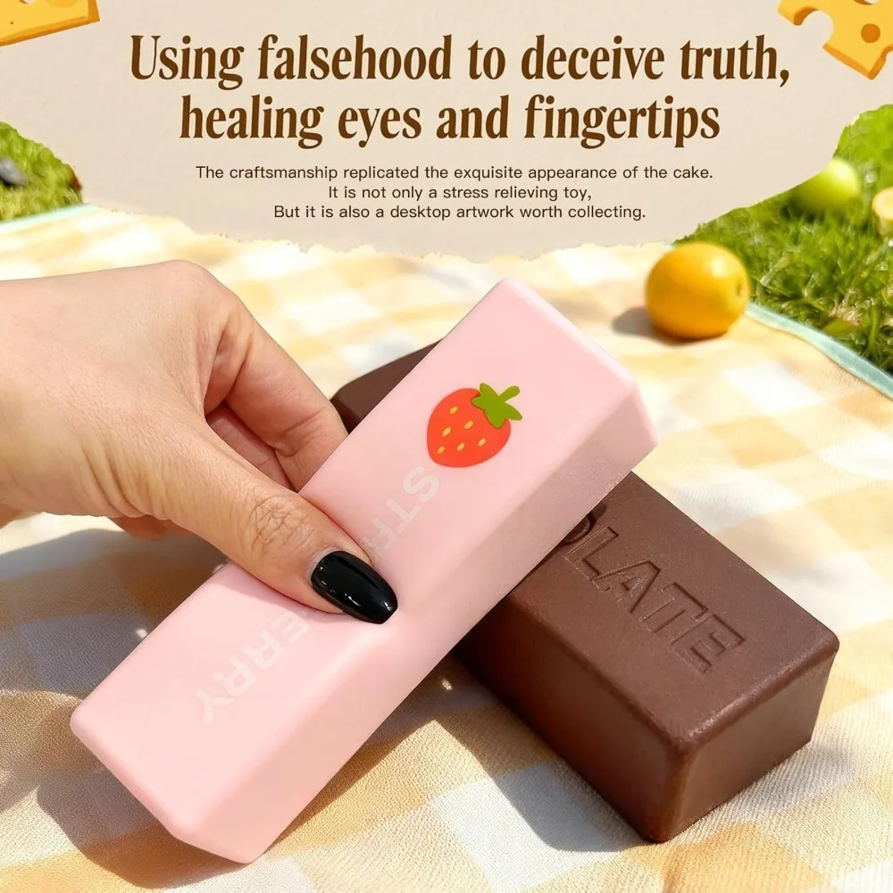 Squishy morango & espuma de chocolate brinquedo de apertar alívio do estresse lento subindo sensorial fidget para ansiedade tdah autismo presentes para crianças