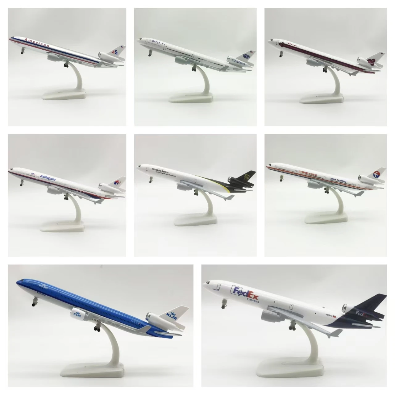 20cm Alloy Metal UPS KLM Malaysia Fedex Express Airlines MD MD-11 Diecast Airplane Model Plane Aircraft W Wheels Landing Gears