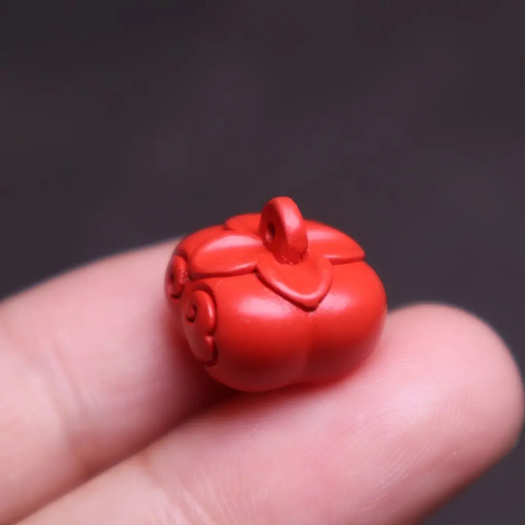 

Cinnabar Engraving Persimmon Everything Goes Well Pendant Mobile Phone Chain DIY Natal Year Jewelry Accessories
